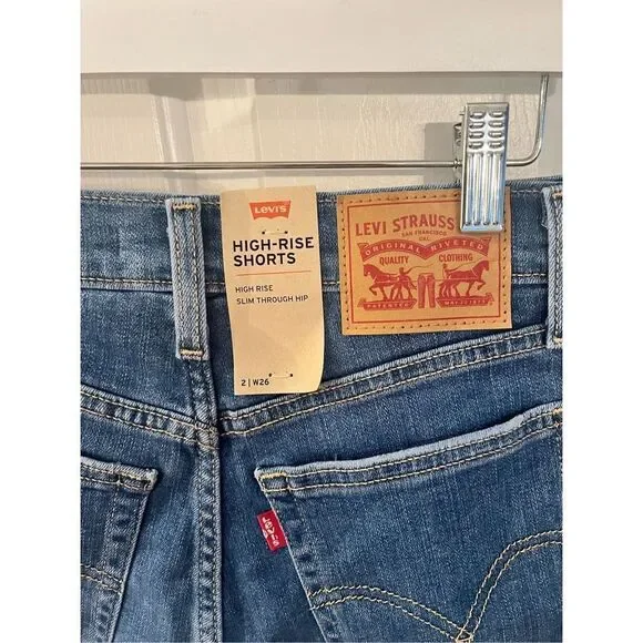 Levi’s High-Rise Shorts Slim Hip Sz 2/ 26 NWT - Picture 5 of 7